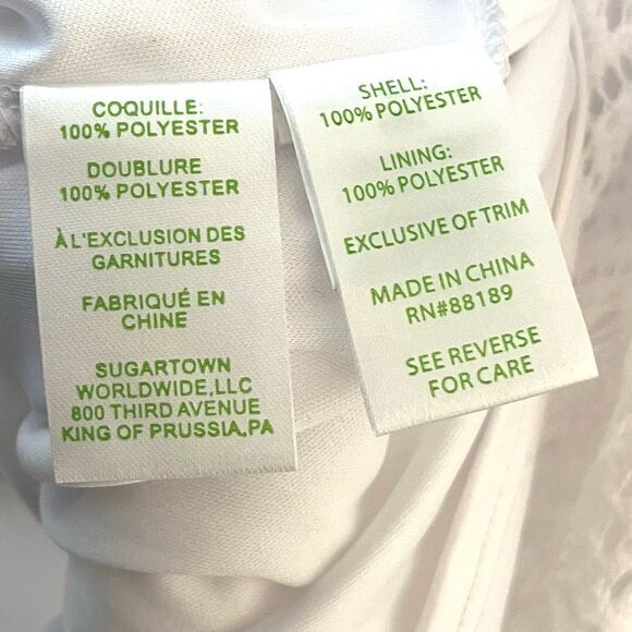 Lily Pulitzer Fontaine Mini Dress White With Built in Slip and 3/4 Sleeve Small - Picture 10 of 11